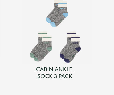 Kids Cabin Ankle Sock 3 Pack