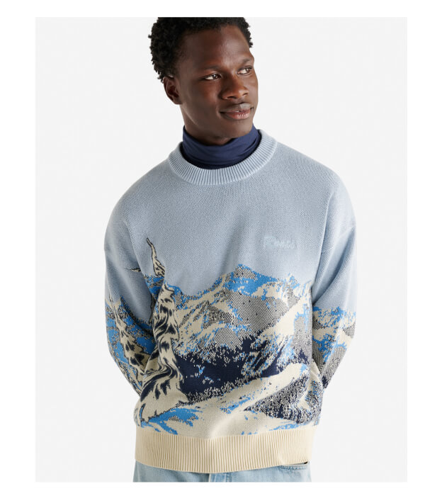 Landscape Intarsia Crew Sweater