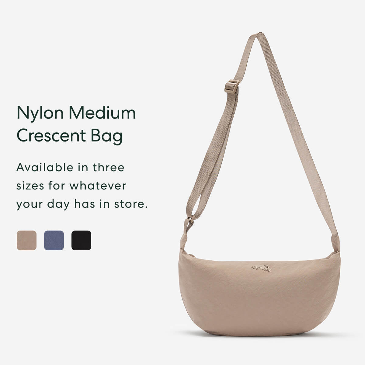 Nylon Medium Crescent Bag
