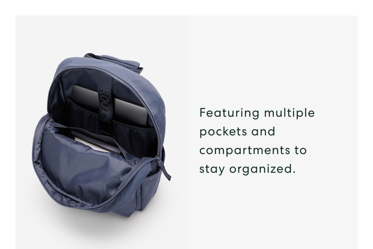 Featuring multiple pockets and compartments to stay organized.