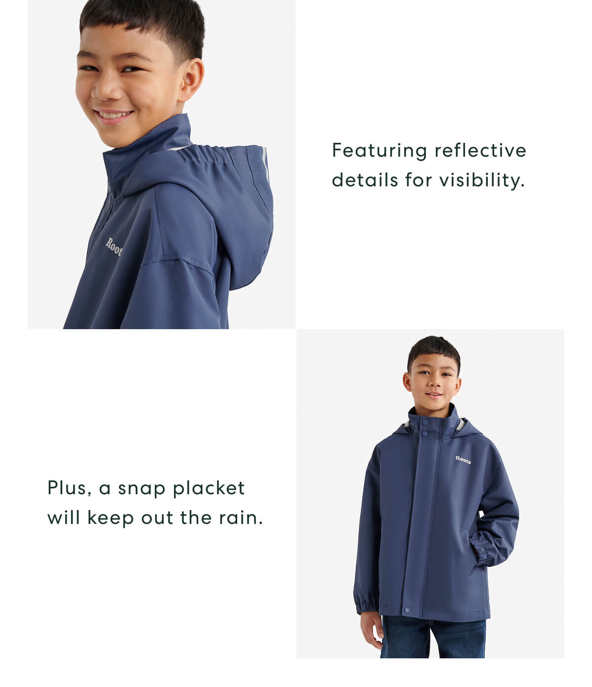 Featuring reflective details for visibility.