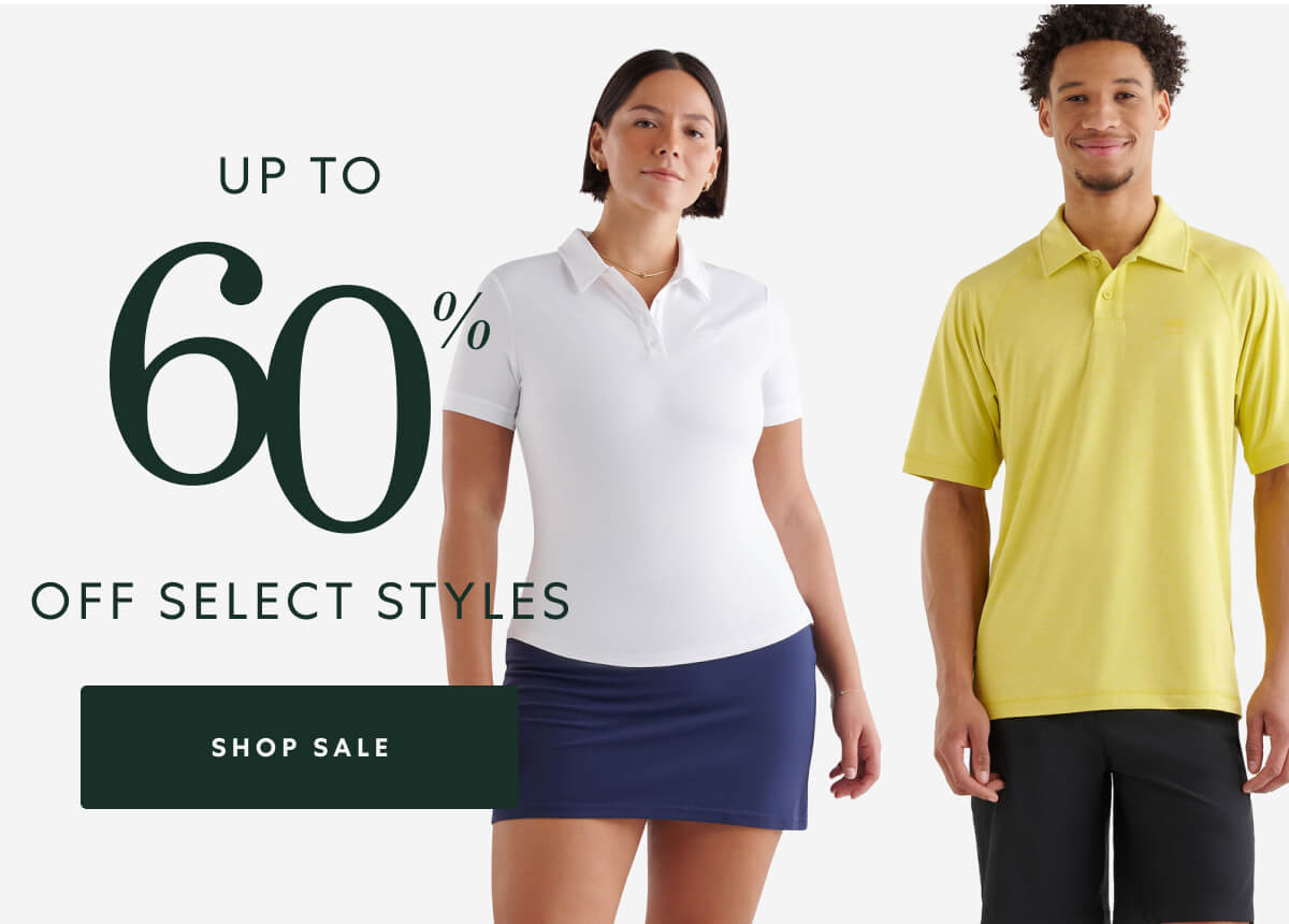 UP TO 60% OFF SELECT STYLES. SHOP SALE