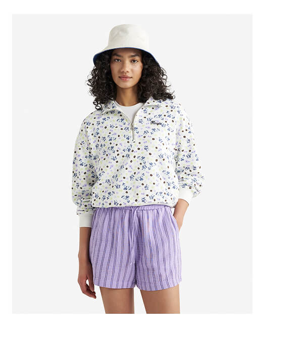 Roots Floral Quarter Zip