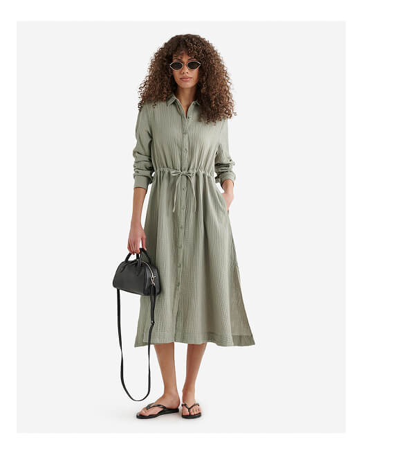 Isla Cotton Gauze Shirt Dress
