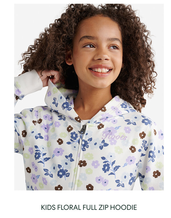 KIDS FLORAL FULL ZIP HOODIE
