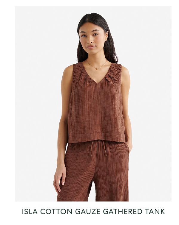 ISLA COTTON GAUZE GATHERED TANK