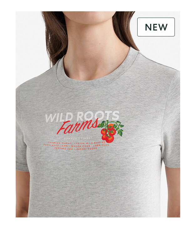 Womens Roots Fruit Stamp T-Shirt