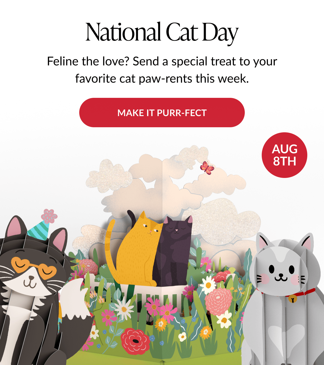 Celebrate National Cat Day with cards for cat lovers.